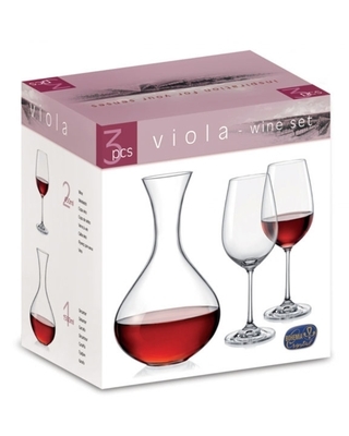 Bohemia Crystal Wine Set Viola (set 1 carafe + 2 glasses) - 2