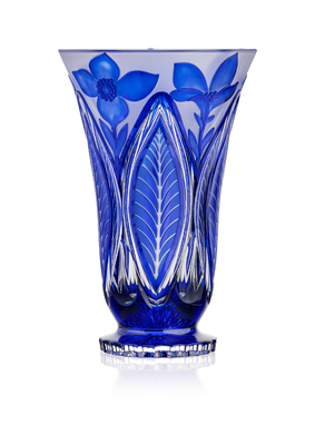 Bohemia Crystal Hand cut vase Sasanka Blue 305mm - 3