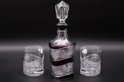 Bohemia Crystal Whiskyset Poem violett (1 Karaffe + 6 Gläser) - 3
