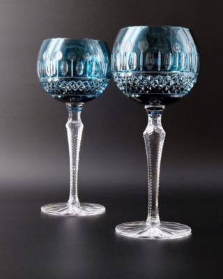Bohemia Crystal Hand Cut wine glasses Tomy azure 190 ml (set of 6) - 3