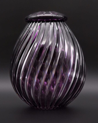 Bohemia Crystal Zita hand cut urn 230 mm purple - 3
