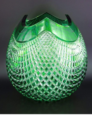 Bohemia Crystal Cut vase Quadrus 280 mm green - 3