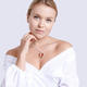 Bohemia Crystal Strass Necklace Heart with Czech Crystal Preciosa - Apricot 2025 49. - 3/5