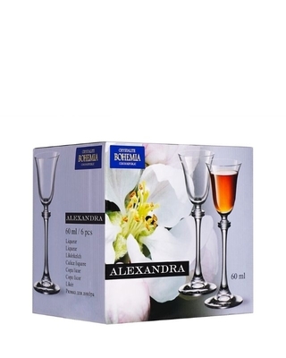 Bohemia Crystal Alexandra liqueur glass 60ml (set of 6pcs) - 4