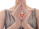 Bohemia Crystal Strass Necklace Heart with Czech Crystal Preciosa - Apricot 2025 49. - 4/5