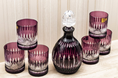 Bohemia Crystal Whiskey set Thorn purple (1 decanter + 6 glasses) - 5
