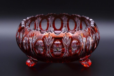 Bohemia Crystal Cut bowl Dandelion 230mm red - 5